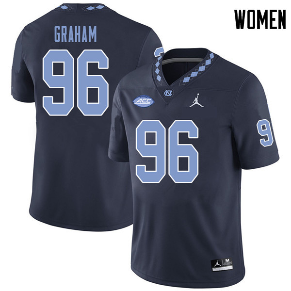 Jordan Brand Women #96 Cooper Graham North Carolina Tar Heels College Football Jerseys Sale-Navy